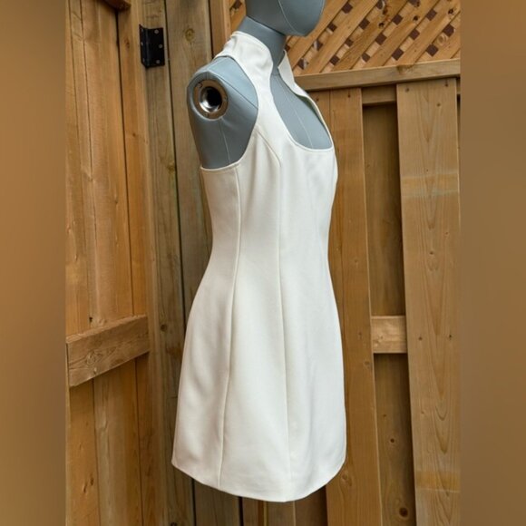 🆕 CULT GAIA 🧿 NWOT Akaia White Linen-Blend Mini Dress, Sz US 10 - Picture 5 of 14